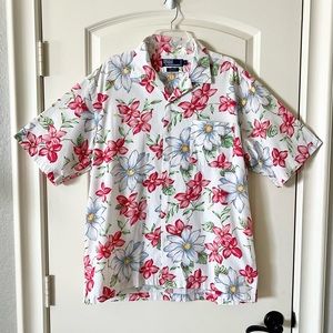 Vintage Polo by  Ralph Lauren floral Hawaiian seersucker button up Berkley Shirt